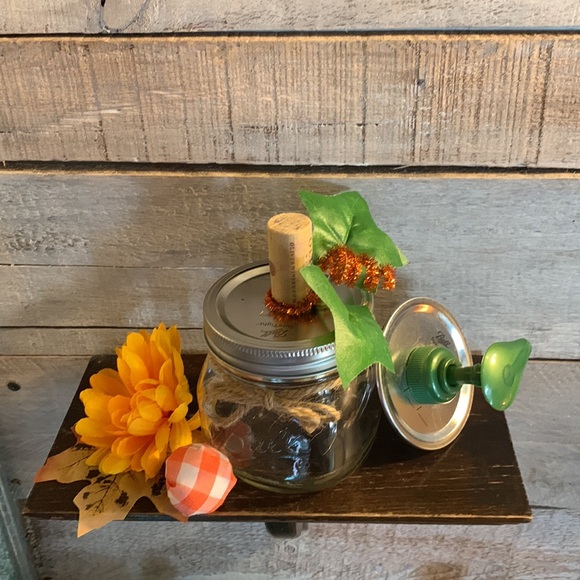 Hand Crafted- Pumpkin storage/soap pump jar - Picture 2 of 4
